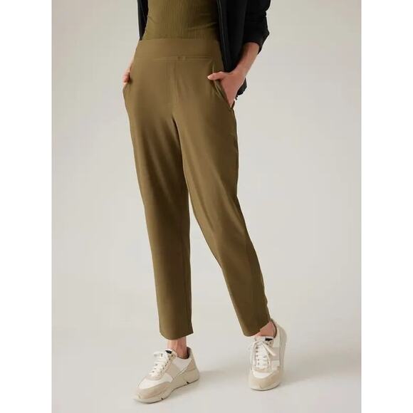 NWT Athleta Brooklyn Ankle Pants Tapered Leg Size 18 - Golden Mustard $89 - Picture 2 of 12
